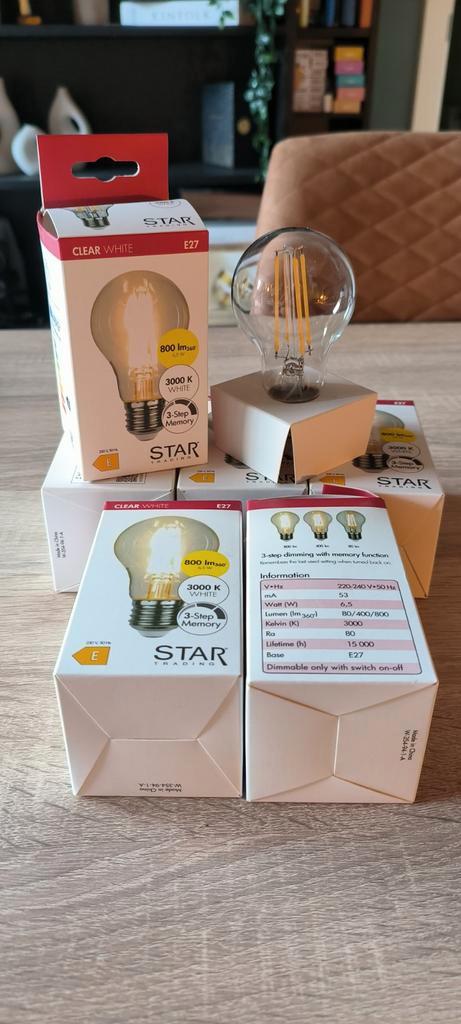 6st Star Trading 3 standen LED E27 lampen 800lm 3000k, Huis en Inrichting, Lampen | Losse lampen, Zo goed als nieuw, Gloeilamp