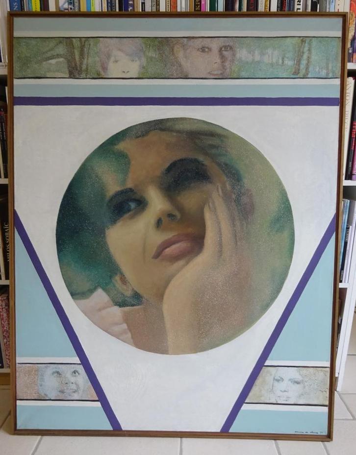 Maurice De Clercq, doek, 100 x 130, Rêverie '72 Pop Art, Antiek en Kunst, Kunst | Schilderijen | Modern, Ophalen of Verzenden