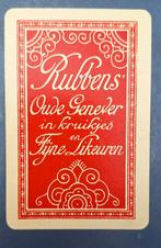 Speelkaart Zele  – Rubbens oude genever, rood_62, Verzamelen, Ophalen of Verzenden, Gebruikt, Speelkaart(en)