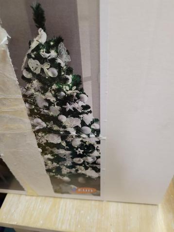 Kerstboom slim line+ versiering+ verlichting, Enlèvement, Comme neuf