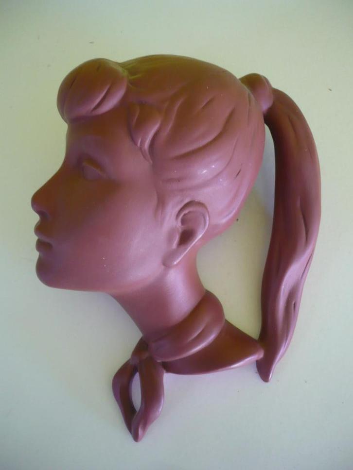 Mooi vintage hoofd / wandecoratie GK Fink Austria fifties, Antiek en Kunst, Antiek | Keramiek en Aardewerk, Ophalen of Verzenden