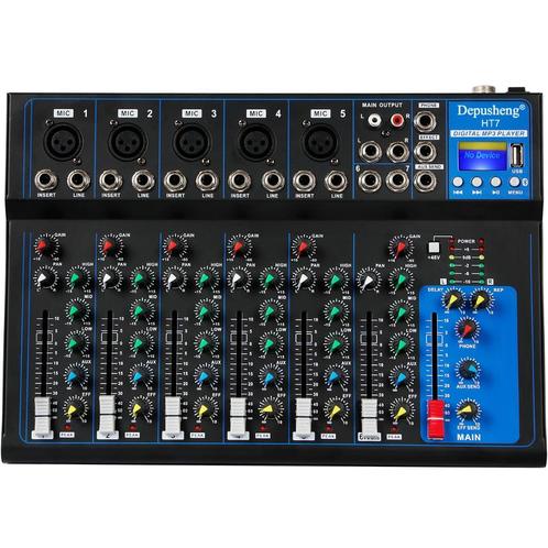 Draagbare bluetooth-audio-mixer mengpaneel met USB-DJ-sound-, Muziek en Instrumenten, Microfoons, Zo goed als nieuw, Instrumentmicrofoon