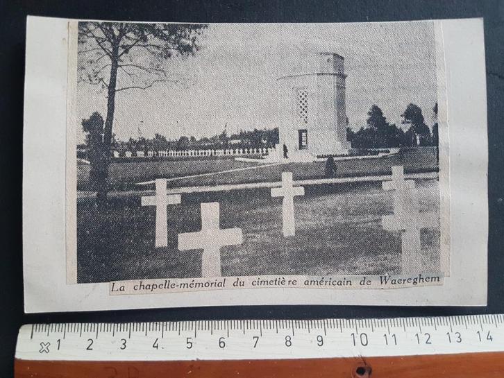 Knipsel op postkaart: Waregem Waereghem Chapelle Mémorial, Verzamelen, Militaria | Algemeen, Landmacht, Foto of Poster, Verzenden