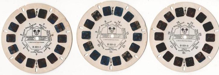 View-master Mickey Donald Goofy B 5511 2 3, Antiek en Kunst, Antiek | Speelgoed, Ophalen of Verzenden
