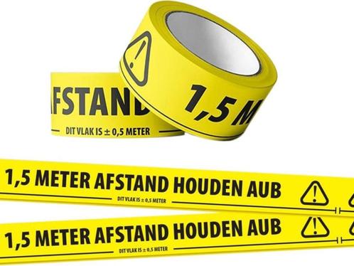 Corona Tape - Tape "1,5 meter afstand houden AUB" - Plakband, Divers, Accessoires de bureau, Enlèvement ou Envoi