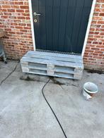 Steigerhouten salontafel met wieltjes, Huis en Inrichting, Ophalen, Zo goed als nieuw