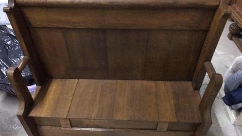 oud houten bankje met onderzitkist, Antiek en Kunst, Antiek | Meubels | Stoelen en Sofa's, Ophalen