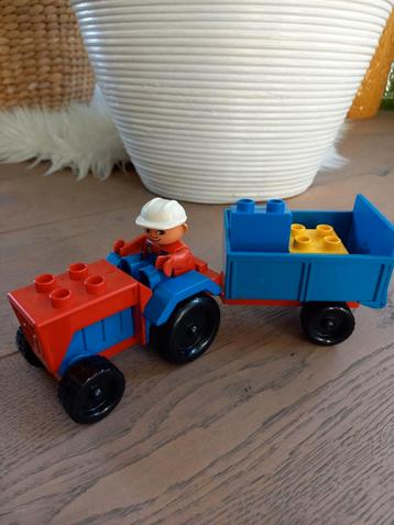 Lego duplo tractor met kar, Enlèvement ou Envoi, Utilisé, Duplo