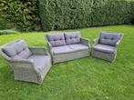 Mooie lounge set met kussens, Ophalen, 4 zitplaatsen, Gebruikt, Wicker