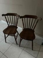 2 houten eiken stoelen klassiek spijlen, Enlèvement, Comme neuf