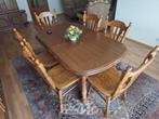 Eettafel (verlengbaar) met 6 stoelen, Huis en Inrichting, Ophalen, Jaren 90 Klassiek, Eikenhout, 50 tot 100 cm