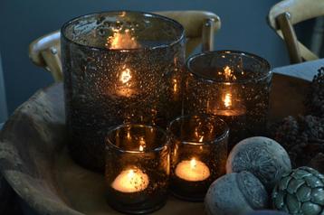 WINDLICHTEN BUBBELGLAS ~vintage black~ landelijk stoer beschikbaar voor biedingen