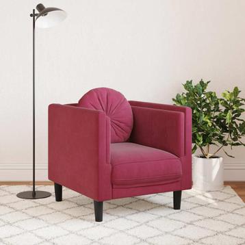 Fauteuil met kussen fluweel rood beschikbaar voor biedingen