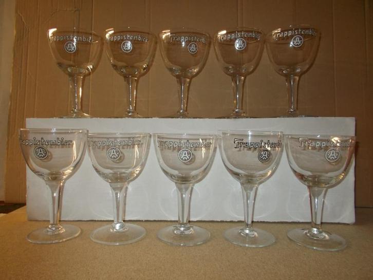 Trappistenbier - Westmalle-Westvleteren - 10 verschillende, Verzamelen, Biermerken, Gebruikt, Glas of Glazen, Overige merken, Verzenden