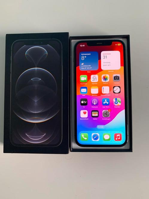 iPhone 12 Pro 128GB | Graphite | Batterij 82% | Incl. Doos, Telecommunicatie, Mobiele telefoons | Apple iPhone, Gebruikt, 128 GB