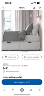 Lit IKEA (NORDLI) 90x200cm, Enlèvement, Comme neuf, Matelas