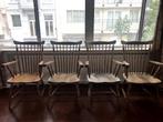 4 Vintage stoelen, Vier, Gebruikt, Vintage, Bruin