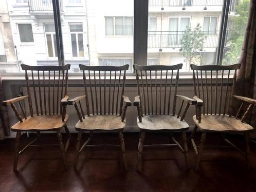 4 Vintage stoelen, Huis en Inrichting, Stoelen, Gebruikt, Vier, Hout, Bruin, Ophalen