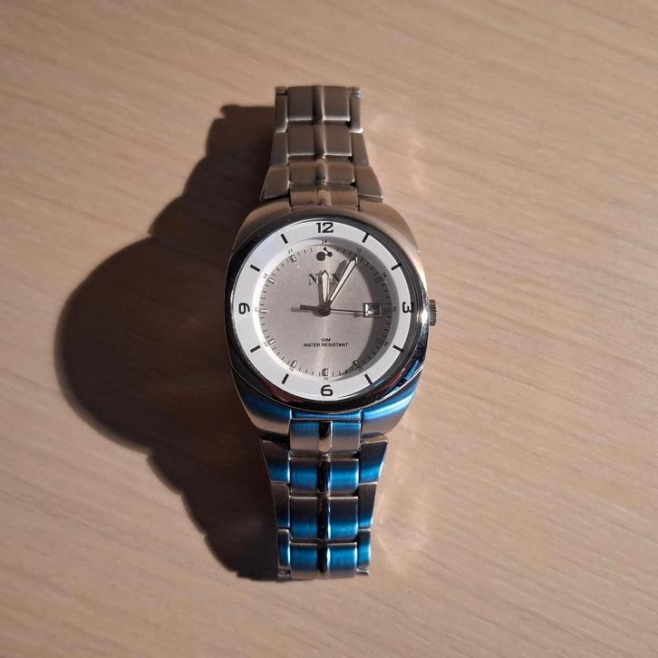 Horloge, Handtassen en Accessoires, Horloges | Heren, Zo goed als nieuw, Polshorloge, Staal, Staal, Ophalen of Verzenden