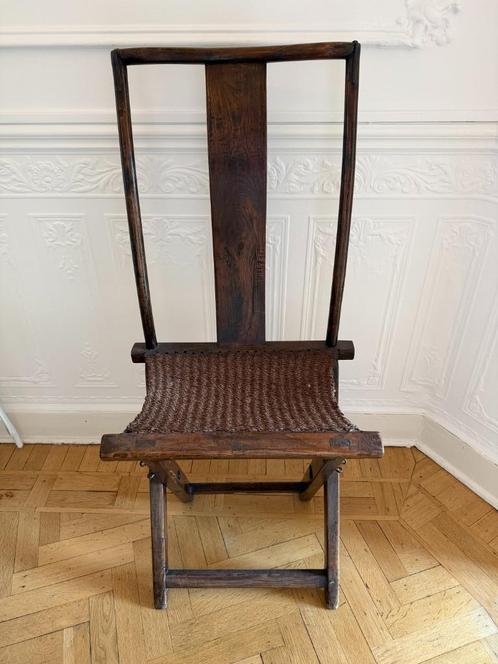 Antieke eetkamer stoel, 1900 Shanghai, ijzerhout, opklapbaar, Antiek en Kunst, Antiek | Meubels | Stoelen en Sofa's, Ophalen