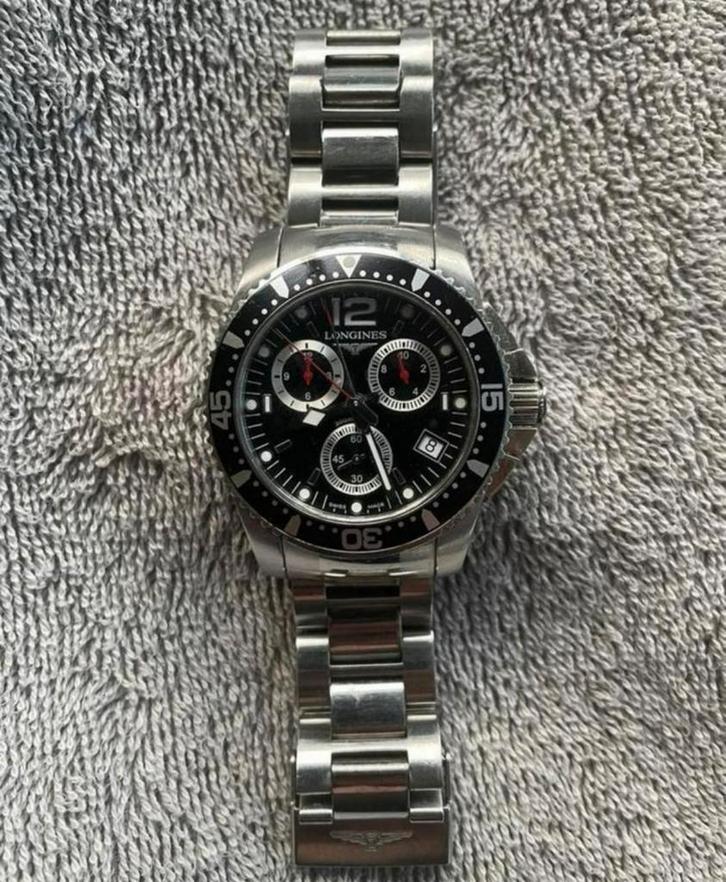 Longines HydroConquest Chronograph, Handtassen en Accessoires, Horloges | Heren, Gebruikt, Polshorloge, Overige merken, Staal