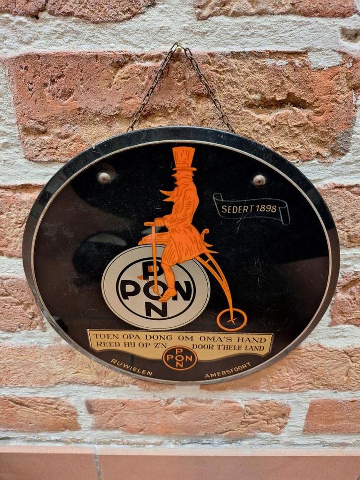 Zeer mooi oud reclame bord Rijwielen Pon Amersfoort, Verzamelen, Merken en Reclamevoorwerpen, Gebruikt, Reclamebord, Ophalen of Verzenden