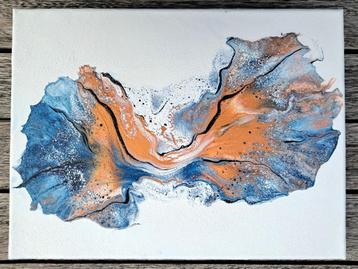 Abstract Modern Acryl canvas 30*40cm - oranje/blauw beschikbaar voor biedingen