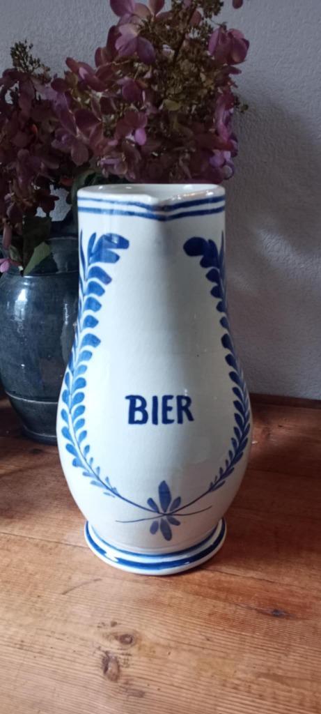 Brouwerij: antieke bierkan, aardewerken bierkan, Verzamelen, Biermerken, Gebruikt, Pul(len), Overige merken, Ophalen of Verzenden