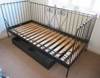 Ikea zwart metalen enkelbed (model Meldal), 100 cm, Une personne, Enlèvement, Utilisé
