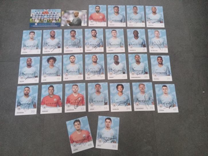 Gesigneerde 2018-2019 set spelerskaarten van Manchester City, Sport en Fitness, Voetbal, Nieuw, Clubaccessoires, Ophalen of Verzenden