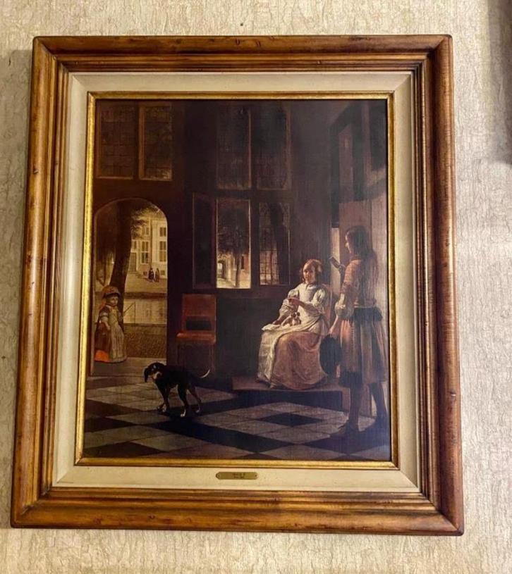 Schilderij replica P. Hooch, Antiek en Kunst, Kunst | Schilderijen | Klassiek, Ophalen