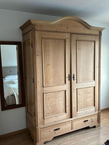 Blankhouten kledingkast, Huis en Inrichting, Kasten | Kleerkasten, Ophalen, 200 cm of meer, 150 tot 200 cm, Zo goed als nieuw