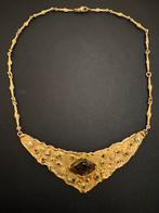 Collier en or, Handtassen en Accessoires, Kettingen, Ophalen, Zo goed als nieuw, Met edelsteen, Goud