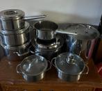 set steelpannen, Huis en Inrichting, Keuken | Potten en Pannen, Ophalen, Zo goed als nieuw