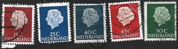 5 Postzegels Nederland 1953 Koningin Juliana 'En profil' beschikbaar voor biedingen