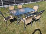 Tuinset met 6 stoelen, Tuin en Terras, Ophalen, Gebruikt, 6 zitplaatsen, Tuinset