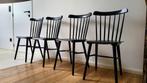 Set van 4 zwarte houten stoelen – Scandinavische stijl, Ophalen, Zwart, hout, Scandinavisch, Zwart, Zo goed als nieuw