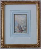 JOHN SOWDEN / BOOTJES OP RIVIER / ORIGINEEL / 41x35cm KADER, Ophalen of Verzenden