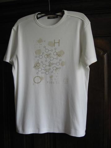 Witte T-shirt met vooraan beige print van Mexx, M beschikbaar voor biedingen
