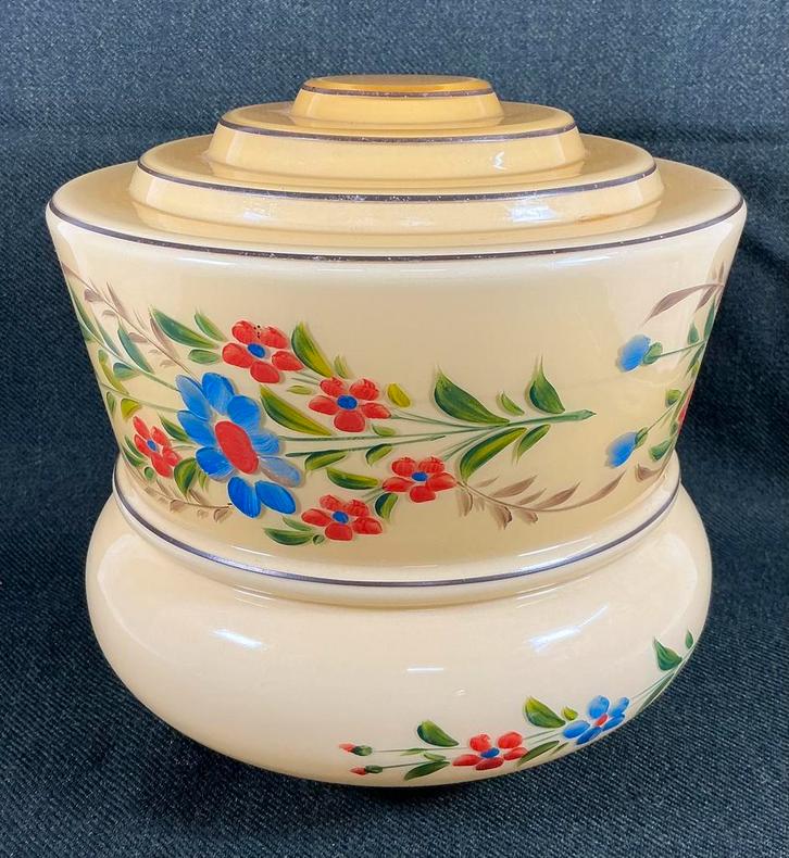 Antiek Art Deco glazen lampekap plafondlamp, Antiek en Kunst, Antiek | Verlichting, Ophalen of Verzenden