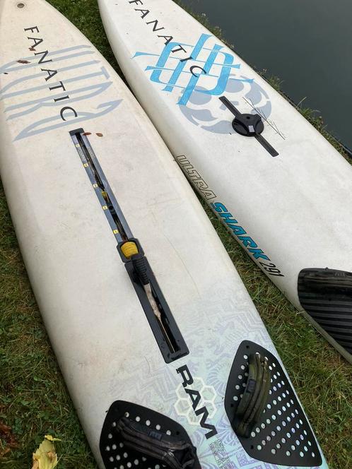 Windsurfset vintage voor beginners of herstarters, Watersport en Boten, Windsurfen, Gebruikt, Complete set, 250 tot 300 cm, Met vin(nen)