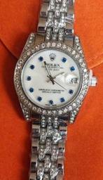 Dames Rolex met mooie stras Oyster perpetual date, Handtassen en Accessoires, Horloges | Dames, Staal, Polshorloge, Nieuw, Ophalen of Verzenden