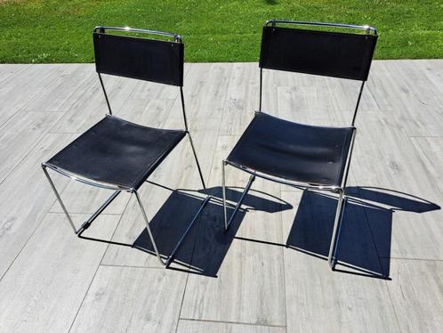 Vintage design stoel Giandomenico Belotti 80€/stuk, Huis en Inrichting, Stoelen, Gebruikt, Twee, Zwart, Ophalen