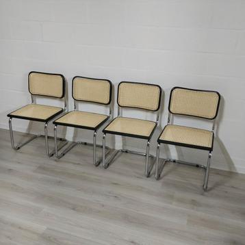 4x vintage Marcel Breuer cesca stoelen | B32 buisframe, Huis en Inrichting, Stoelen, Ophalen, Zo goed als nieuw, Zwart