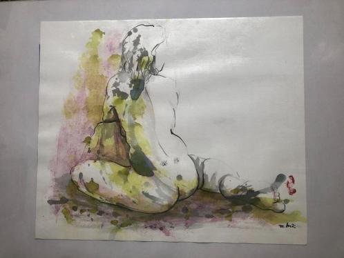 Femme nue de dos - Monick Brès, Antiek en Kunst, Kunst | Tekeningen en Fotografie, Ophalen of Verzenden