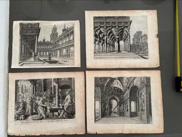 4 gravures très anciennes  beschikbaar voor biedingen