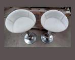 Retro vintage barkruk bar stoel wit leder 1970, Ophalen of Verzenden, Gebruikt, Wit