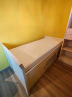 Bed, lattenbodem, matras, bureau en boekenkast, Ophalen, 90 cm, Eenpersoons, Odrada Meubelen