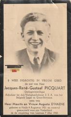 B P FOTO  OORLOG PICQUART HEULE 1921 - 42, Verzamelen, Bidprentjes en Rouwkaarten, Bidprentje, Ophalen of Verzenden