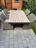 Tuin tafel met 4 stoelen, Tuin en Terras, Ophalen, Gebruikt, Rechthoekig, Aluminium